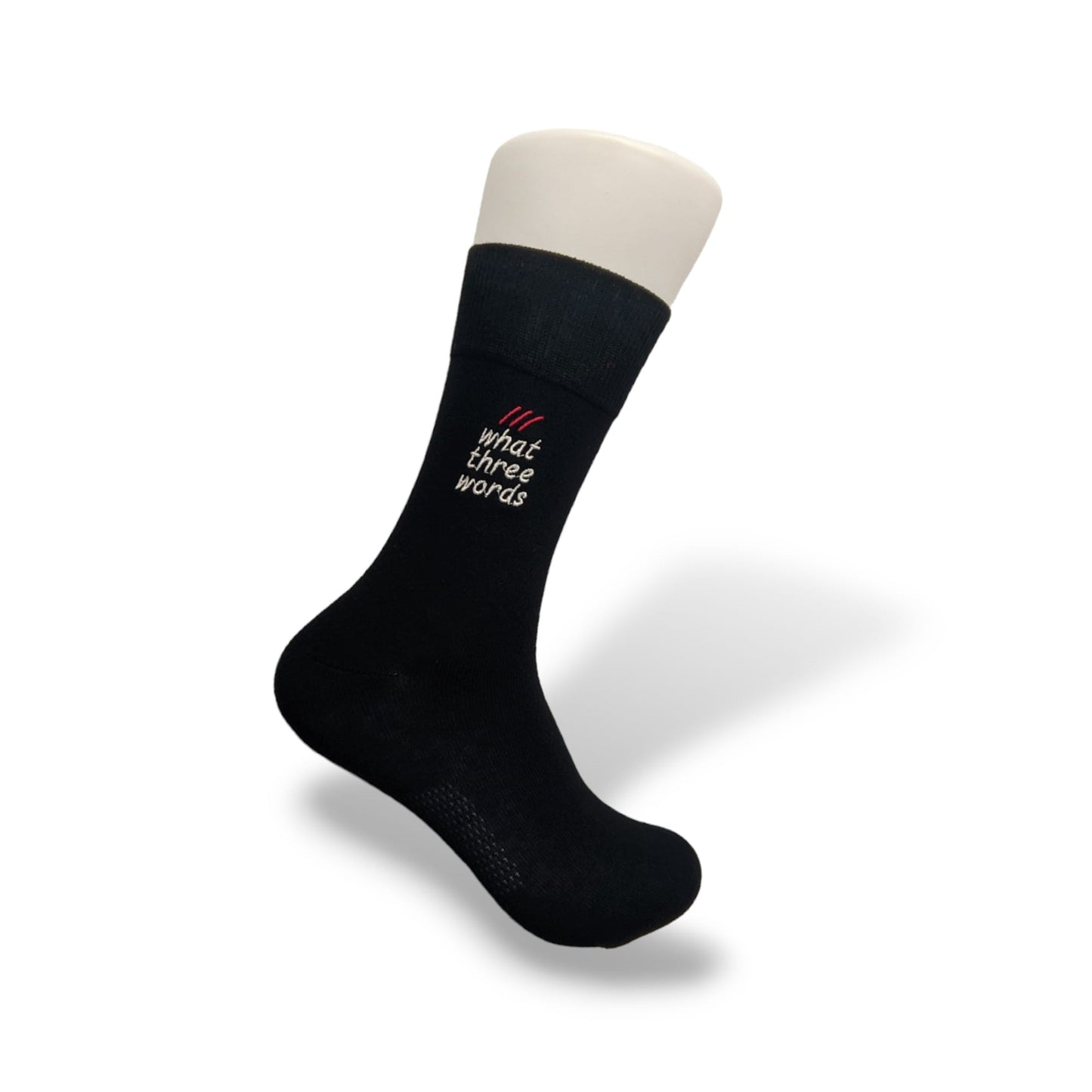 Business-Socken mit what3words Adresse personalisiert