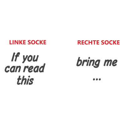 Personalisierte SOCKEN mit IF YOU CAN READ THIS ... WENN DU DAS LESEN KANNST ... bestickt