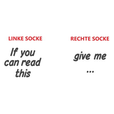 Personalisierte SOCKEN mit IF YOU CAN READ THIS ... WENN DU DAS LESEN KANNST ... bestickt