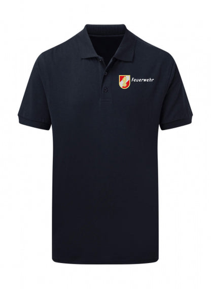 Feuerwehr Poloshirt mit Korpsabzeichen und Ortsnamen