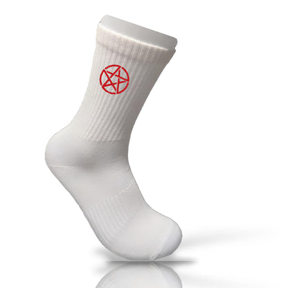 Personalisierte SOCKEN mit Pentagramm und Wunschtext bestickt